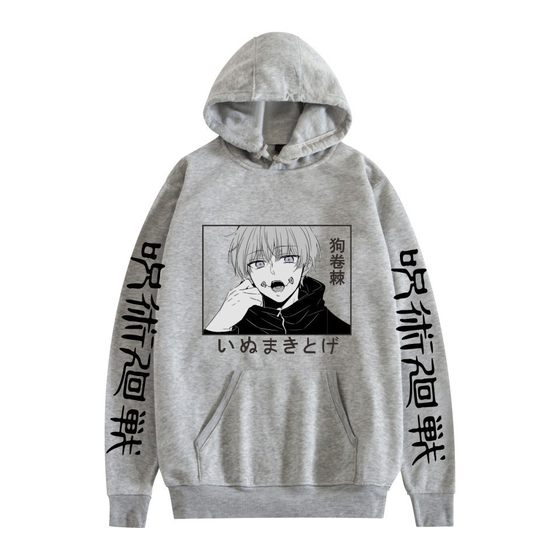 jujutsu kaisen five-piece Wu mantra back war dog roll spring hooded sweater boys and girls pullover European size