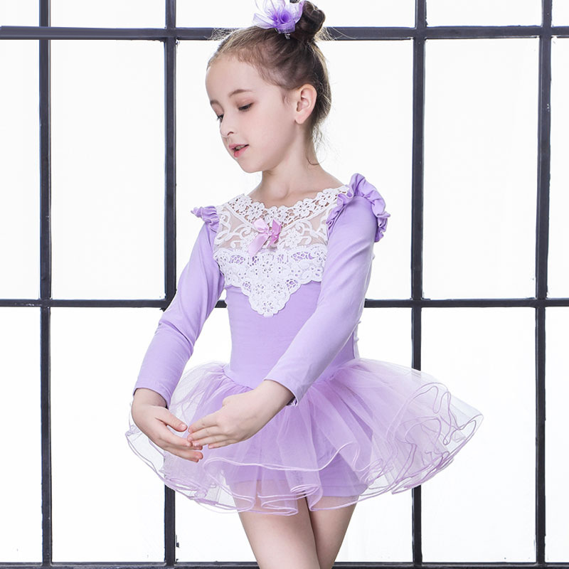 Factory direct 2021 new female children's one-piece ballet dance dress lace dance dress dress a generation of hair