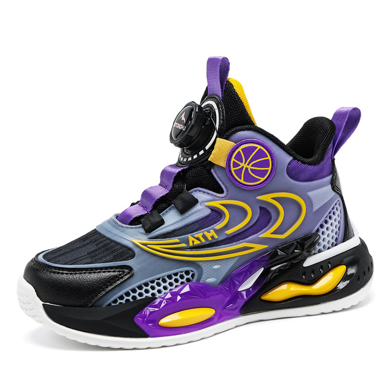 Astro children's Spring and Autumn 2023 boys' mesh basketball shoes rotating buckle new sneaker boys' breathable