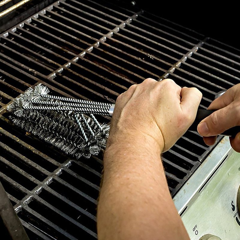アマゾンの人気bbqバーベキューブラシ18インチ三頭鋼線オーブンブラシオーブングリル洗浄ブラシスポット|undefined