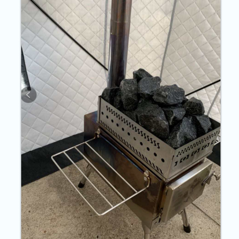 Stainless steel sauna stove for picnic camping tent burning wood heating stove household folding portable wood stove wholesale