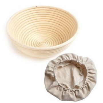European-style fermented rattan basket country bread basket round rattan bowl basket hand-woven storage basket rattan basket
