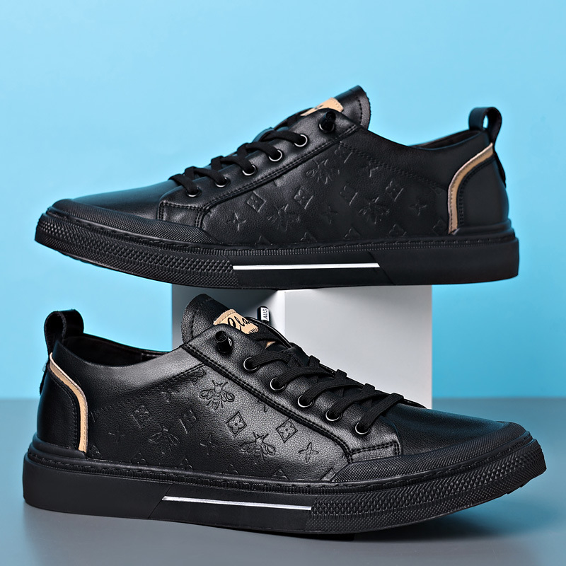 Men's Casual Shoes 2024 Spring and Summer New Korean Style Trendy Leather Shoes Men's Breathable Single-layer Shoes Soft-soled White Shoes Men's All-match