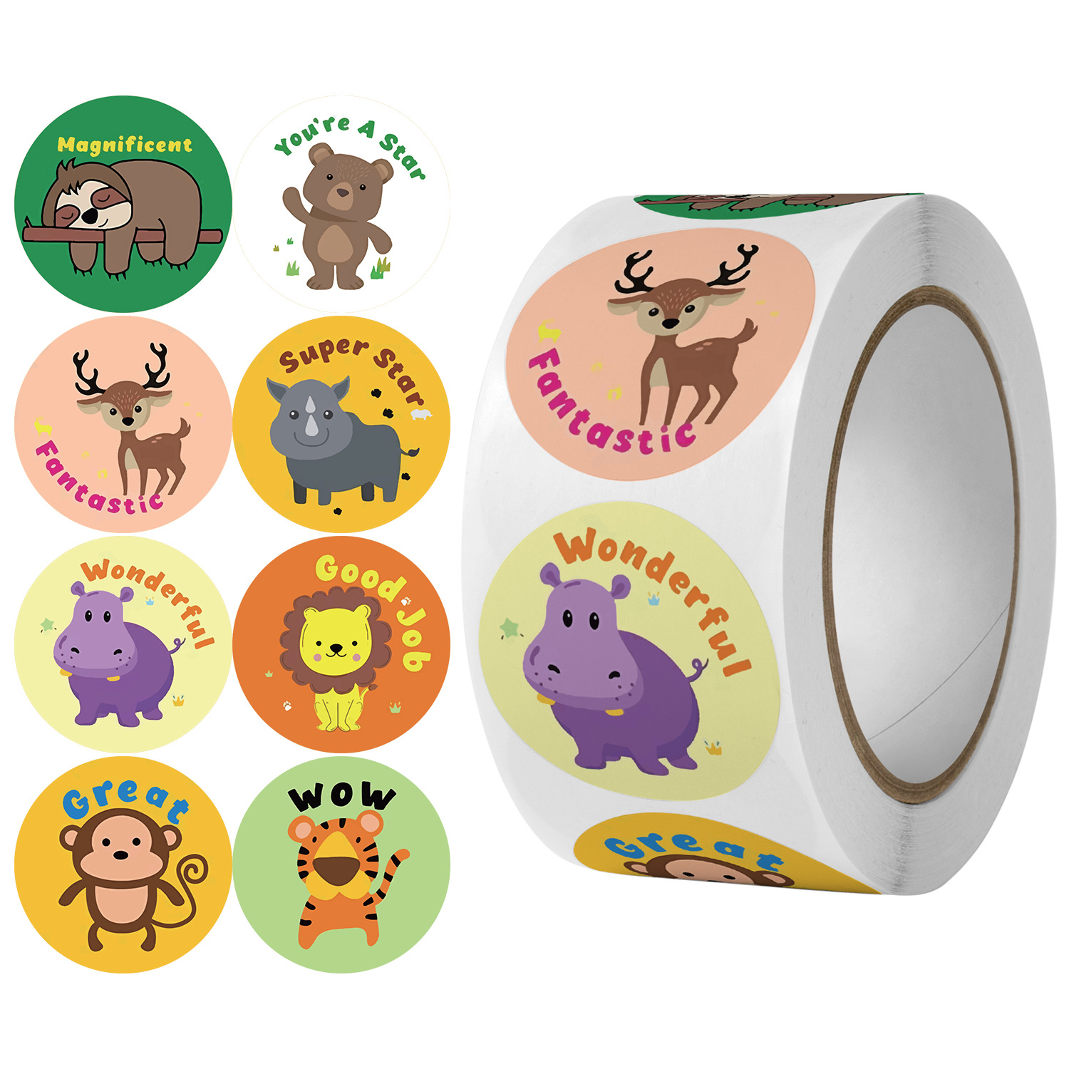 English Teachers Reward Children's Stickers to Encourage Learning English Labels to Pack Emoji Toys Smiley Face Seals