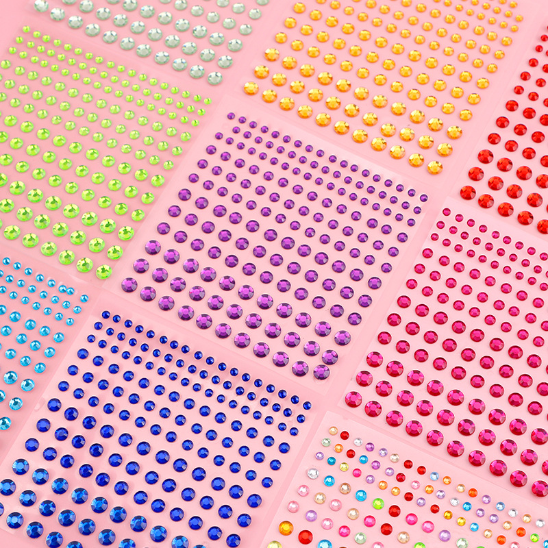 Cross-border Amazon 3456mm165 flat-bottomed diamond face stickers rhinestone children's face decoration stickers mountain root diamond stickers