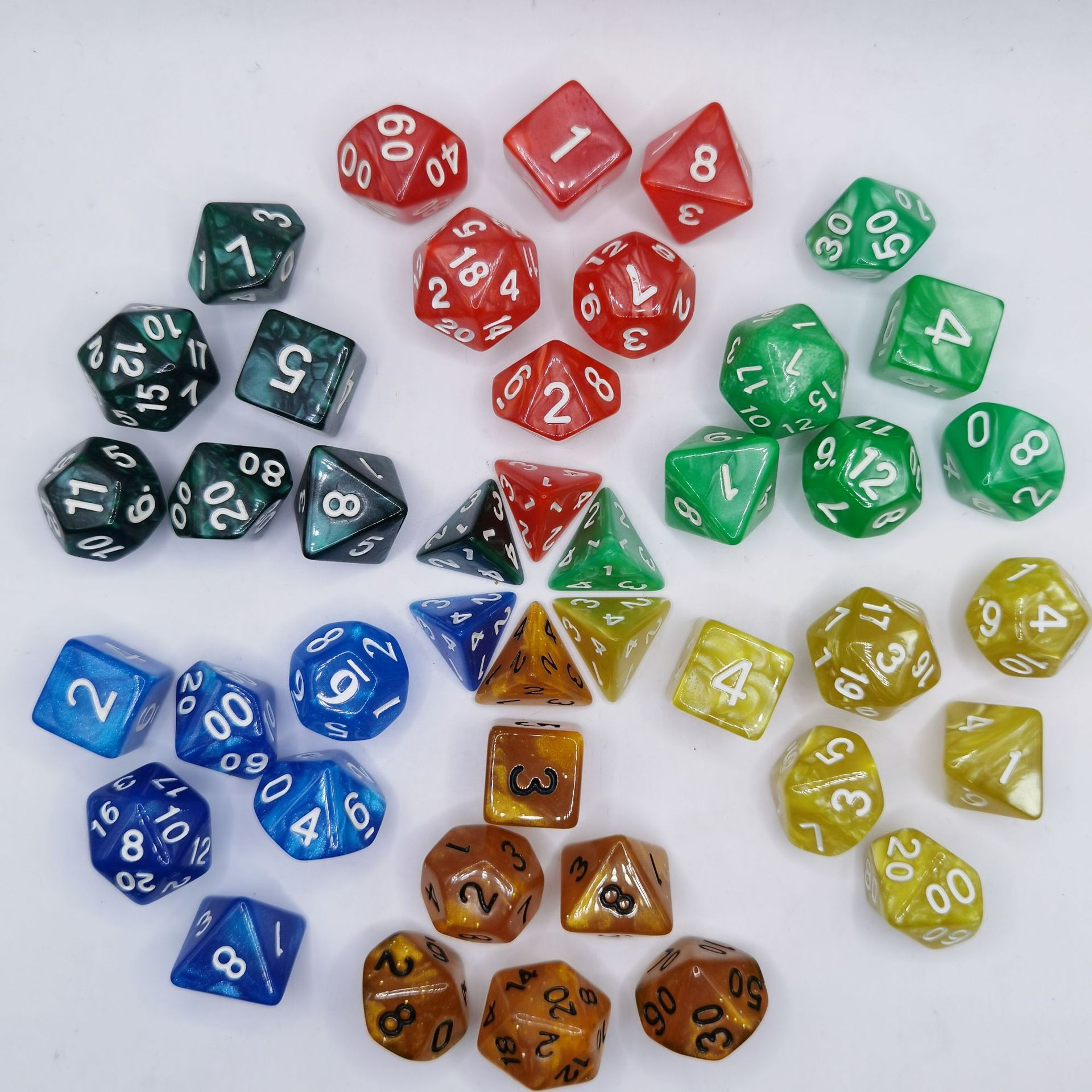 Spot Pearl pattern multi-sided dice set table game running group seven sets of digital dice set game dice combination