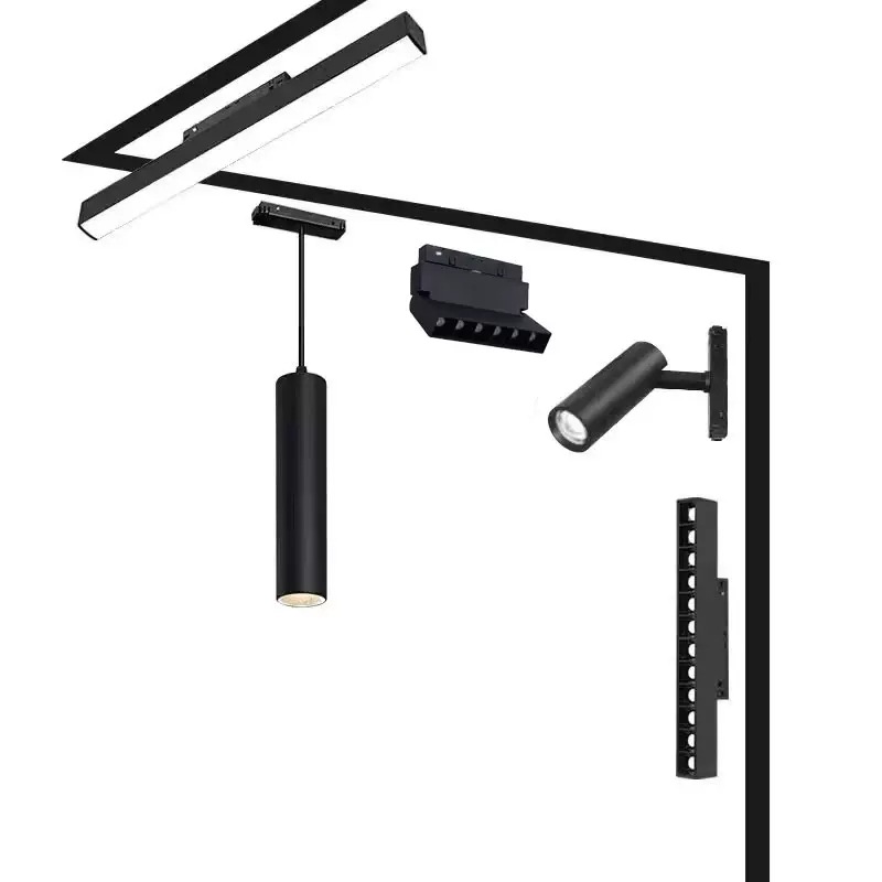 2.0 Magnetic Absorption Track Smart Lamp Embedded Dark-mounted Light-mounted Living Room Household Unclaimed Lamp Lighting 3 Three-color Variable Light