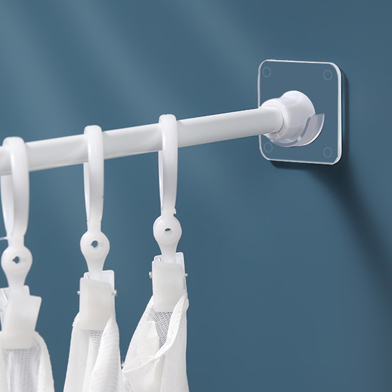 Japanese-style telescopic rod fixed support shower curtain rod telescopic rod load-bearing non-slip self-adhesive glass smooth tile anti-drop support