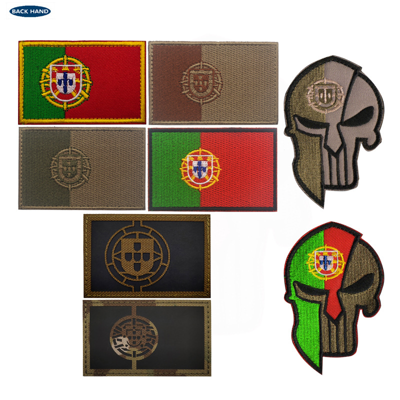 Haike Outdoor Source Portuguese Embroidered Cloth Sticker Armband Laser Cut Infrared Reflective IR Flag Velcro