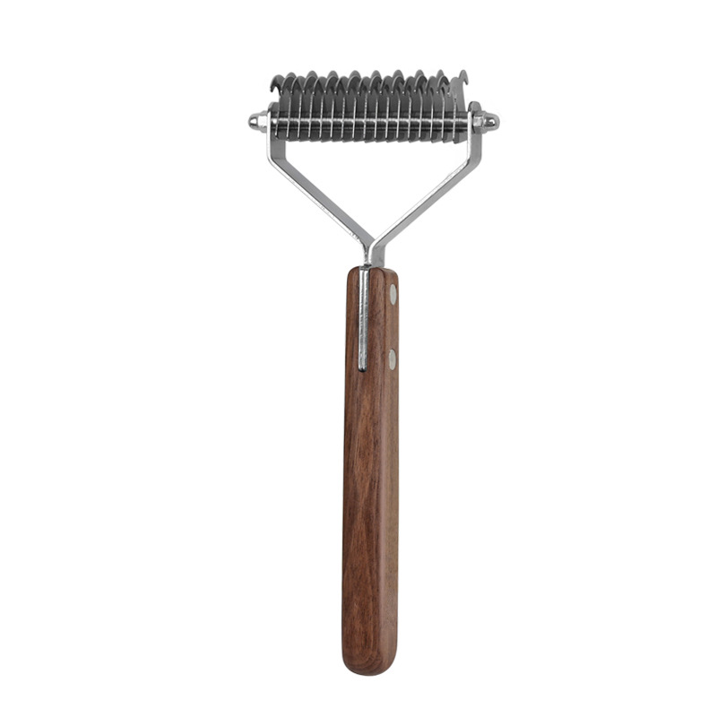 Walnut detangling comb for pets, solid wood double-sided blade, dog comb, cat thinning comb, detangling comb
