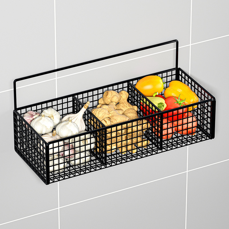 生姜ニンニク収納ケースキッチン玉葱にんにく棚壁調味料棚壁掛け野菜かご穴なし神器|undefined