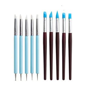 Cross-border nail art silicone pen 10-piece clay tool pottery clay tool DIY silicone drill pen carving set