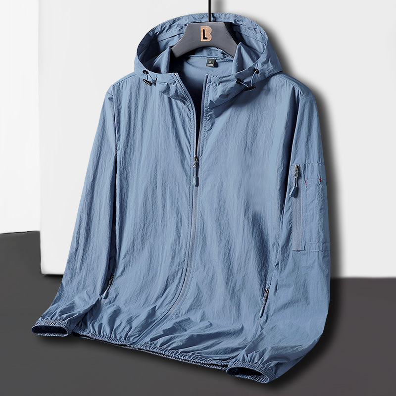 Spring and Summer New Solid Color Sun Protection Clothing Men's Outdoor Fishing Coat Coat Casual Sports Hood Quick-drying Sun Protection Clothing