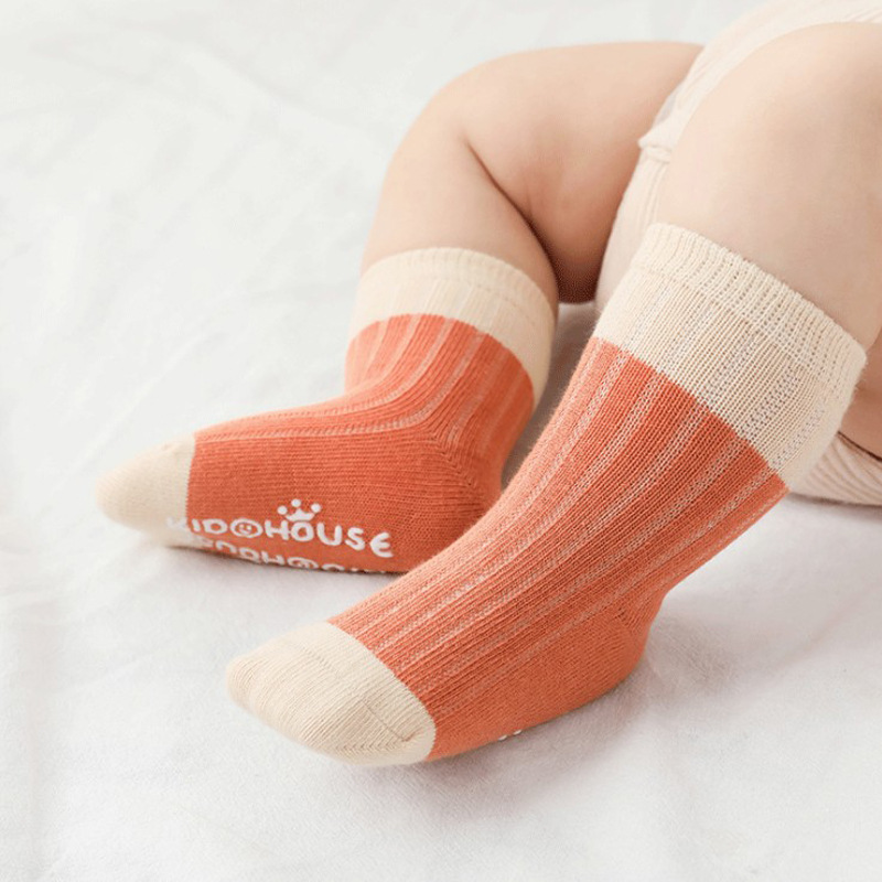 Eight Color Baby Socks Spring and Autumn Cotton Breathable Floor Socks Non-Slip Loose Cute Mid-Tube Newborn Baby Boys and Girls