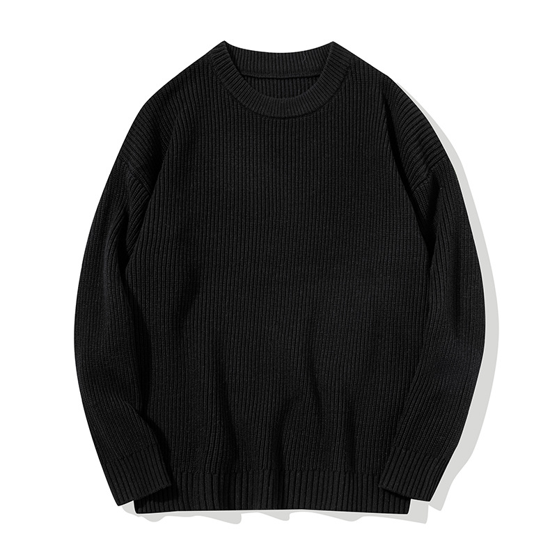 Autumn and Winter Thick Loose Youth Spot Youth Cotton Crewneck Men's Loose Casual Knitted Sweater Men's Sweater