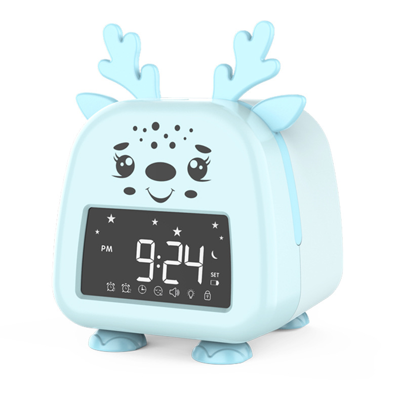 Voice wake-up intelligent electronic clock student bedside cartoon boy children special multi-function alarm clock wholesale