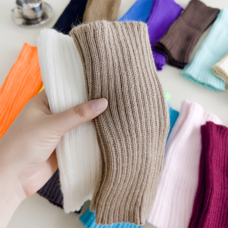 Children's Dopamine Girls Socks Spring and Autumn Knitted Lolita Leg Jacket Macaron Color Baby Pile Socks Factory Batch