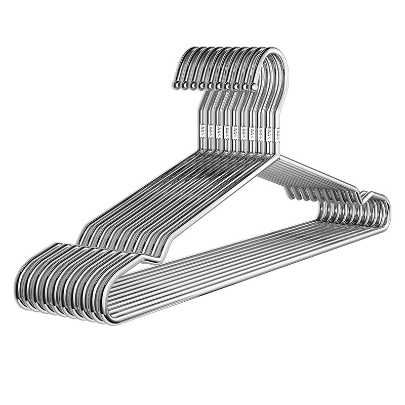 Bold stainless steel solid hanger non-slip drying rack children's hanger hook clothes hanger windproof
