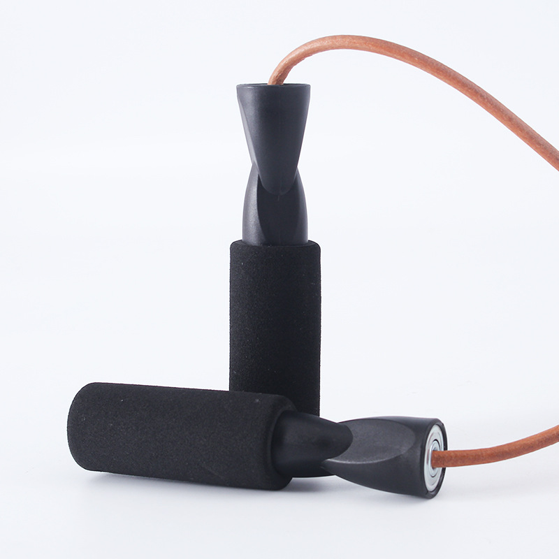 Carst leather leather rope bearing speed sponge handle adjustable jump rope adult fitness sports skipping rope