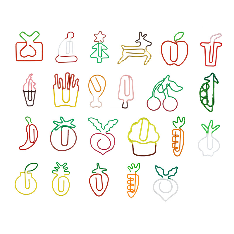 Creative two-color paper clip Korean cute paper clip bookmark small fresh metal two-color shaped small size pin