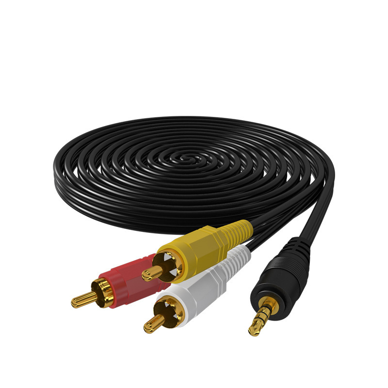 3.5mm to 3RCA a pair of three lotus head electric video amplifier audio box connection line AV one three tone line of sight