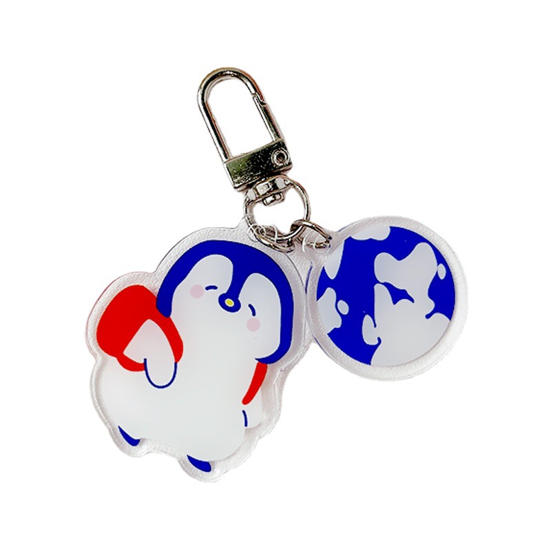 Acrylic Keychain Penguin Diary Series Cartoon Cute Double-sided Transparent Acrylic Bag Pendant