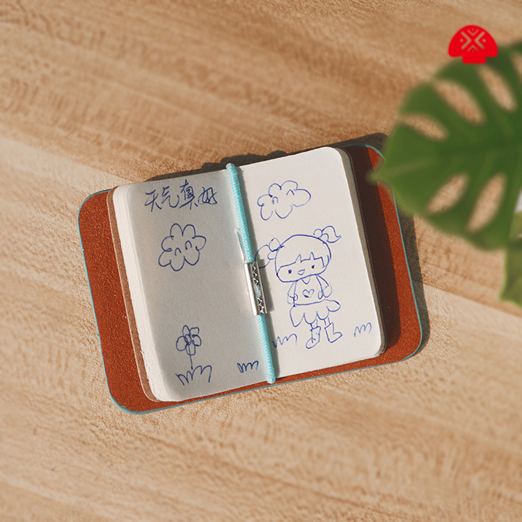 6 points dollhouse doll house super mini hand Ledger miniature props simulation small notepad leather notebook