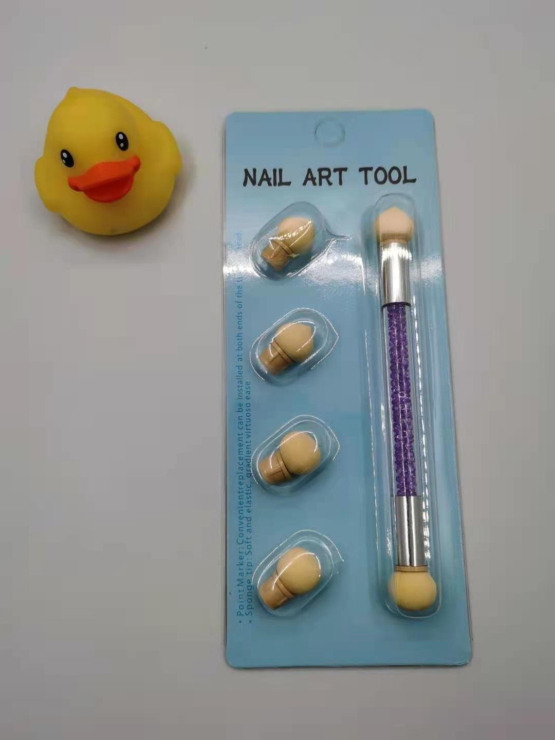 Cross-border supply sponge Halo pen double-headed pen with 4 replacement head double-headed nail brush nail pen set