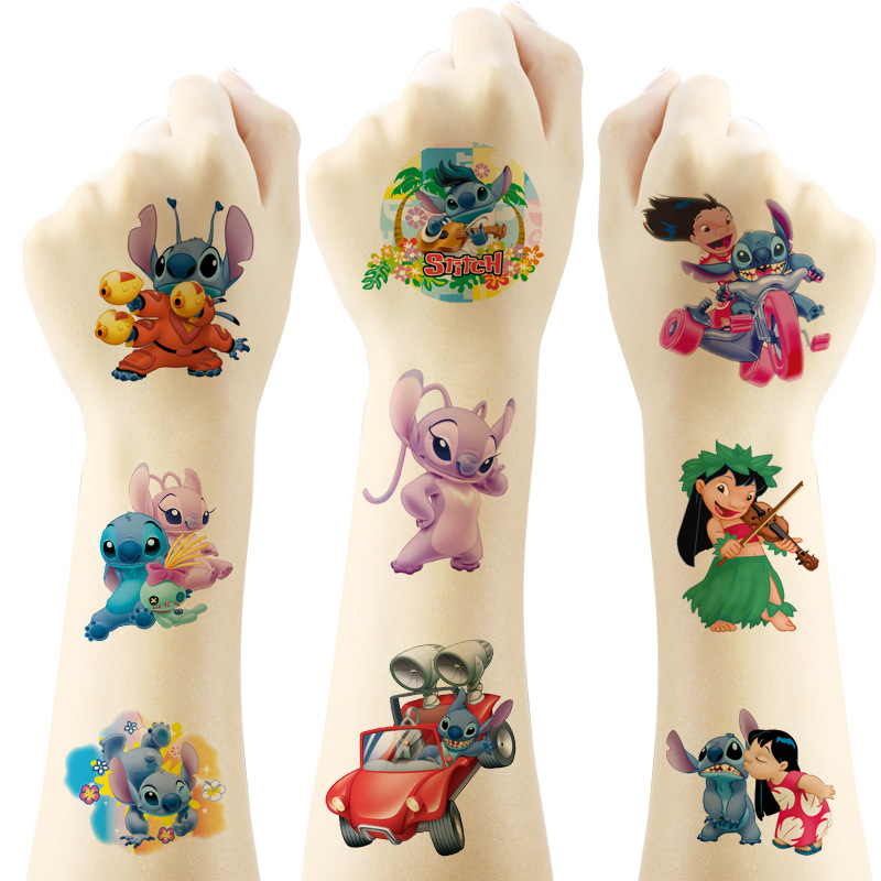 5x 5cm Stitch Star Baby tattoo stickers 20 Cartoon tattoo stickers water transfer tattoo birthday party