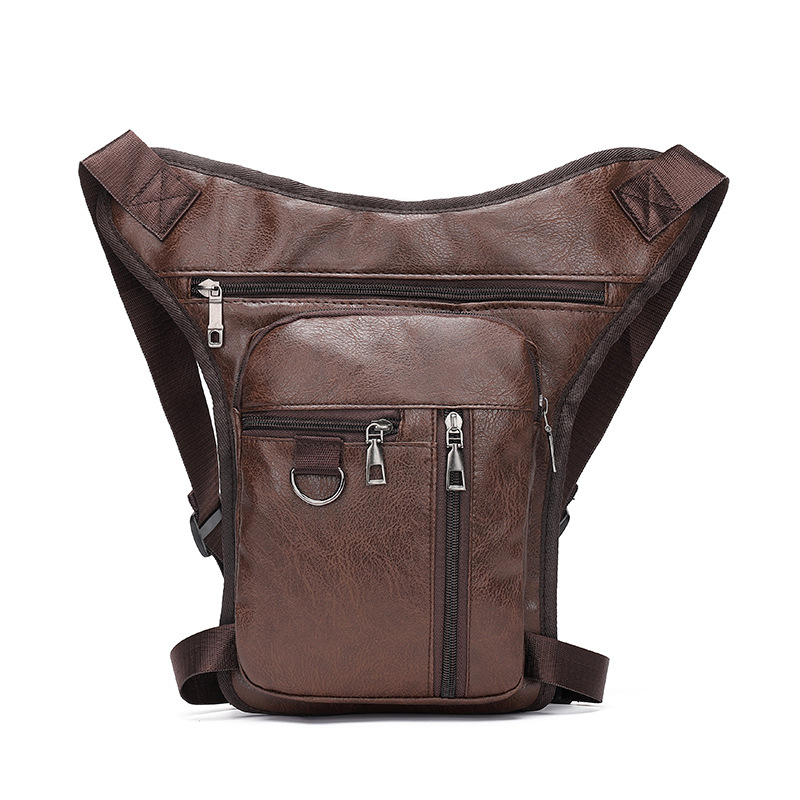 Wholesale men's PU new foreign trade leg bag outdoor men's leg bag multifunctional sports bag portable waist bag messenger bag