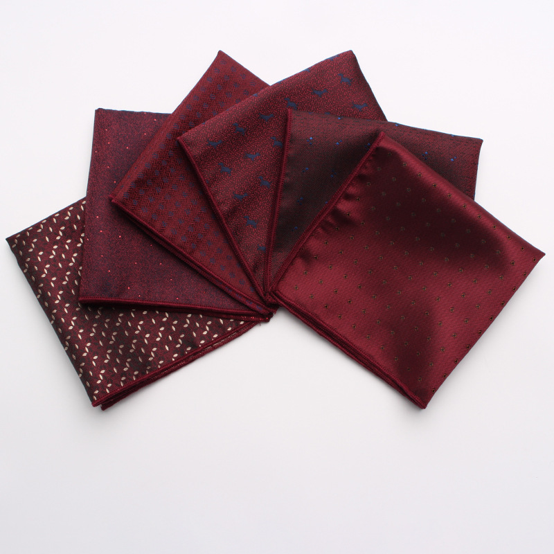 Leer spring and summer new men's suit pocket towel square yarn-dyed jacquard polyester silk square scarf factory wholesale