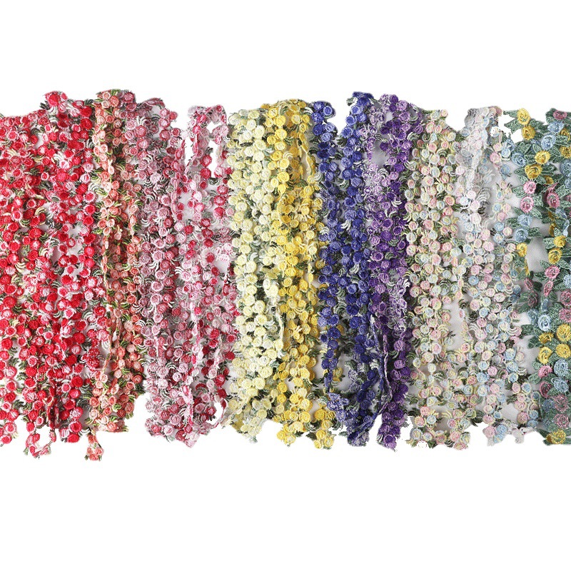 Spot supply 2cm embroidery water-soluble lace color daisy lace DIY ethnic lace accessories