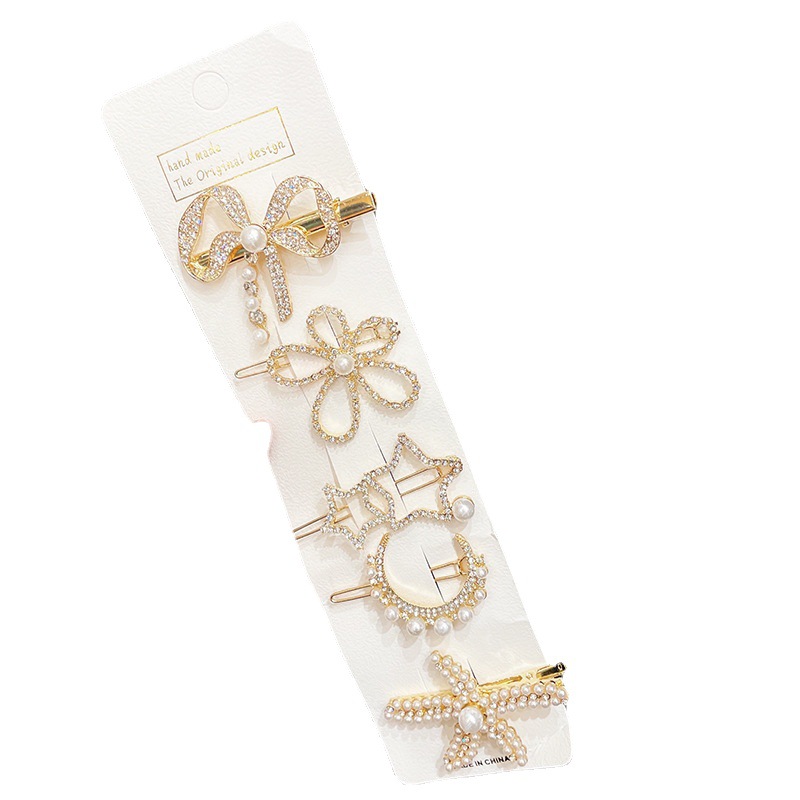 Nouvelle épingle à cheveux en perles de strass, petite frange fraîche, clip latéral, accessoires pour cheveux, couvre-chef pour femmes célèbres sur Internet, épingle à cheveux cassée, bijoux_voghion.com