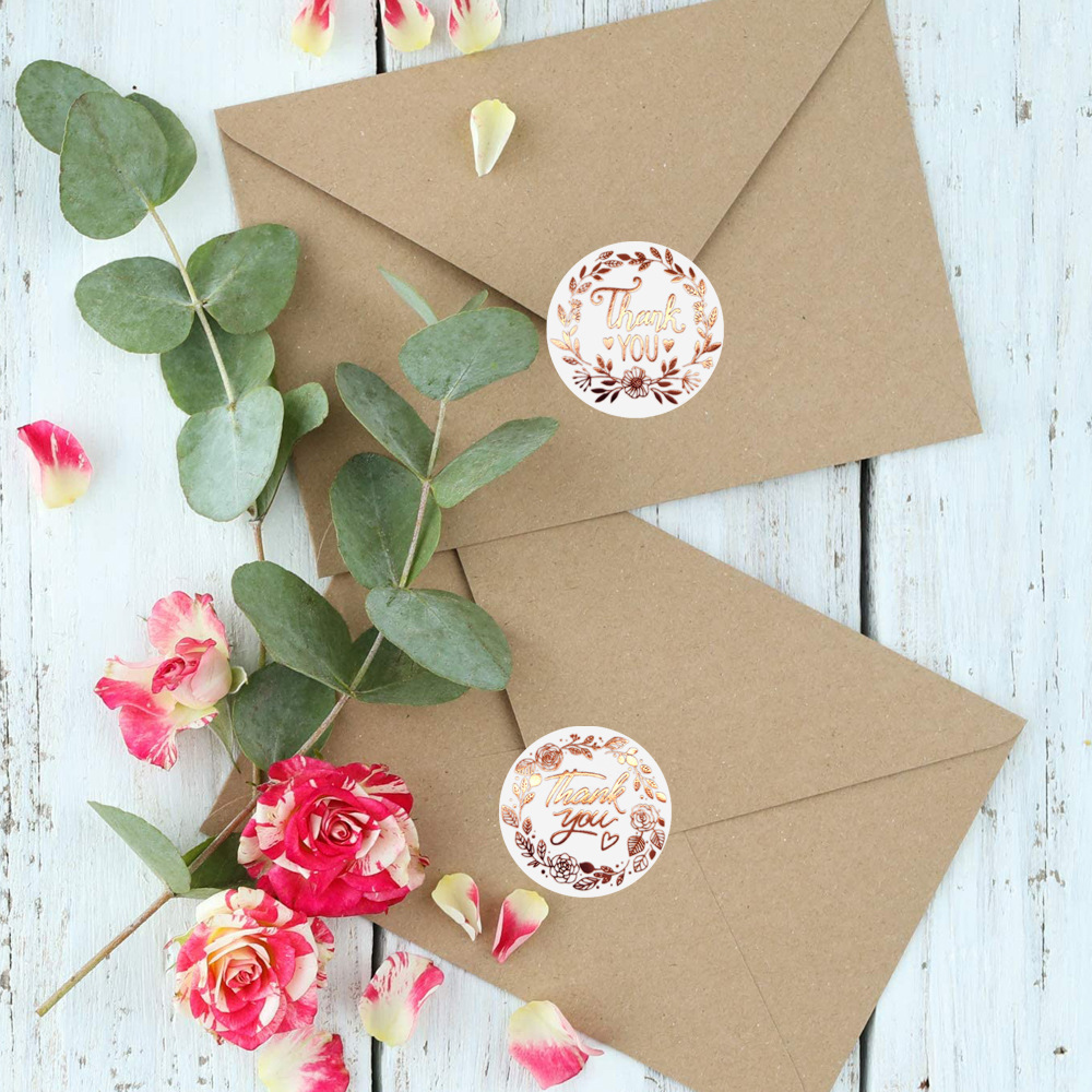 500 3.8cm roll Thank You olive branch Hot rose gold sticker sticker label sticker