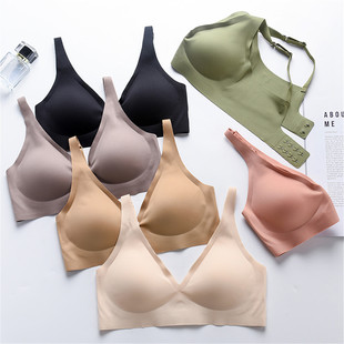 Cross-border Jelly Traceless Underwear Women's French Style Sexy Rimless Small Chest Gathering Auxilum Adjustable Bra