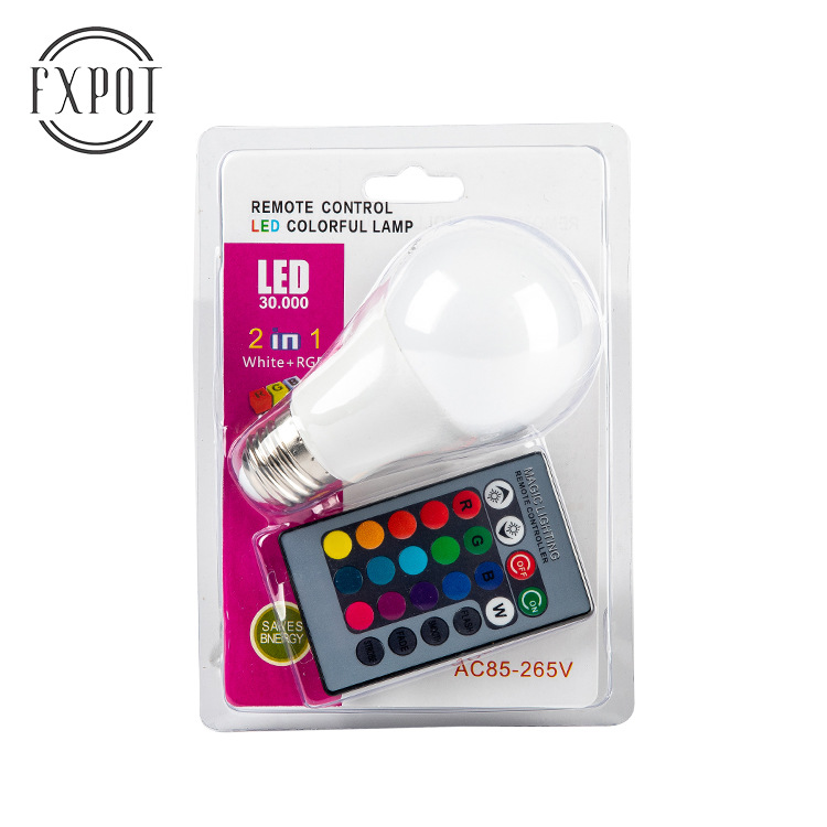 Color changing remote control bulb lamp with memory led colorful rgb bulb color bulb A60 plastic coated aluminum constant current A19