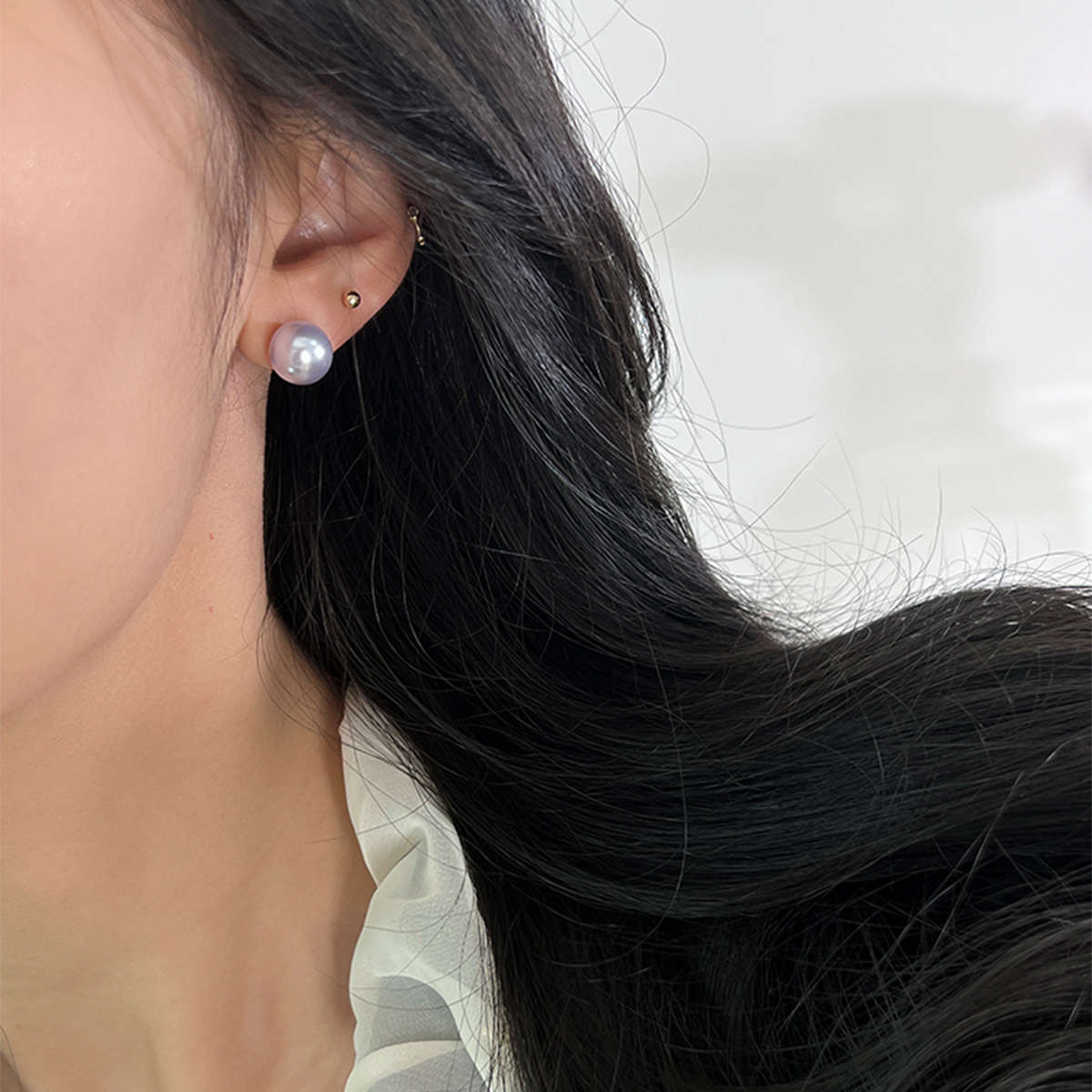 EH0250(10mm periwinkle blue pearl pair)