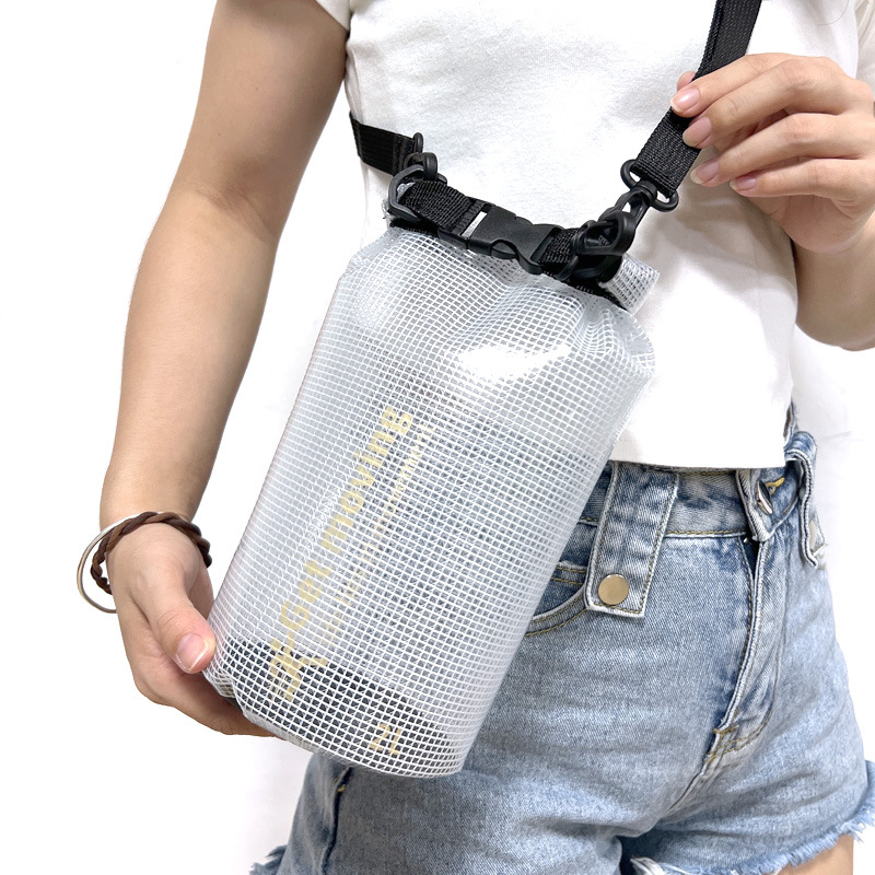 Translucent Clip Net Waterproof Bag Bucket Bag Waterproof Bag Beach Drifting Swimming Bag Outdoor Single Shoulder Crossbody