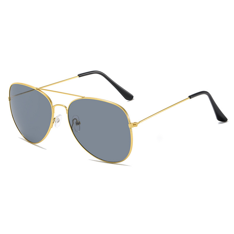 3026 goggles pilot glasses men's large frame metal sunglasses driving color film trendy sunglasses manufacturers wholesale