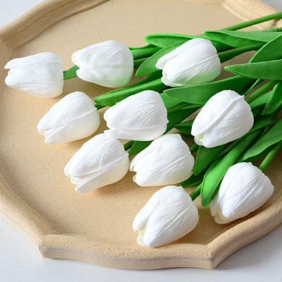 PU mini Tulip artificial flower artificial flower home wedding decoration cross-border hand feeling artificial flower plastic flower wholesale