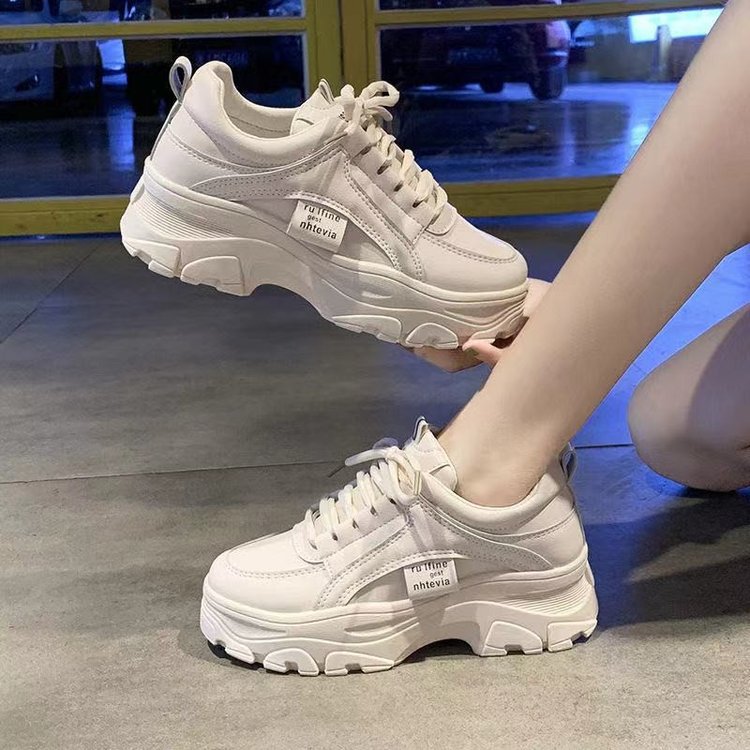 White shoes fashion daddy shoes women 2021 Spring and Autumn New Korean sports casual shoes thick bottom color shoes wholesale