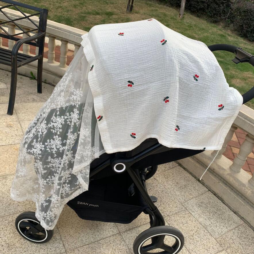 嬰兒推車蚊帳擋風遮陽布透氣防風防蚊蟲防曬蓋布手推車遮陽擋風罩