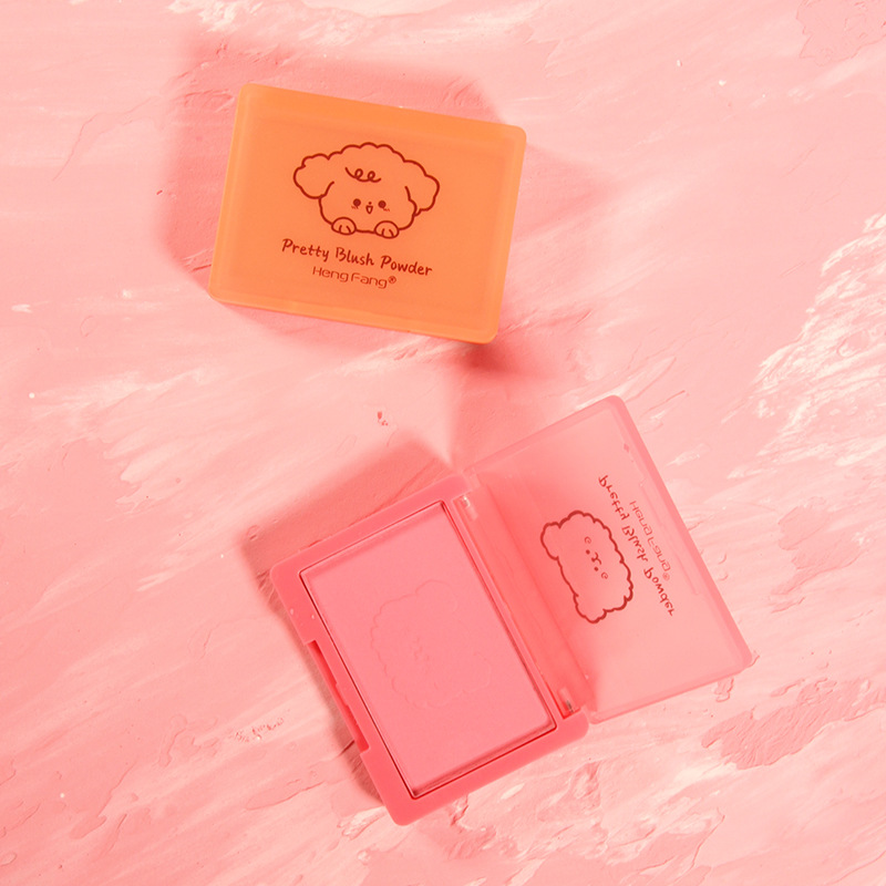 Hengfang cute bear delicate blush natural nude makeup color monochrome matte repair Rouge eye shadow plate student female makeup