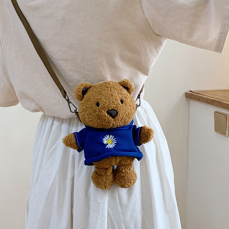 Cartoon cute mini bear bag Korean style personalized children's shoulder messenger bag Cartoon Doll Doll bag
