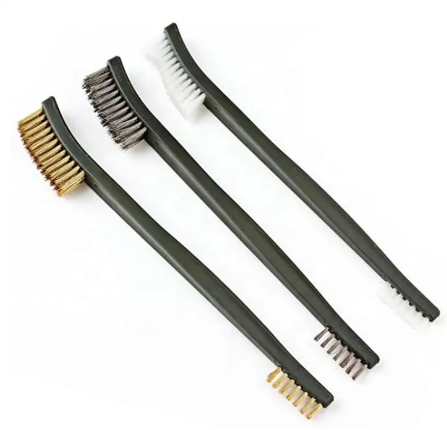 Cross-border explosions 3-piece double-headed brush nylon tube brush set gun brush rust removal wire brush polishing brush tool brush