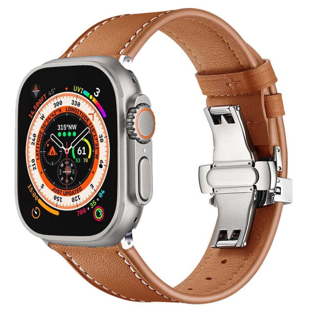 For Apple Watch Genuine Leather Strap Apple Watch Genuine Leather Butterfly Lap Leather Ultra Strap