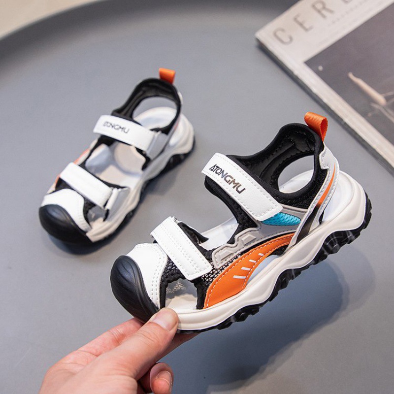 Children's Sandals Boys 2024 New Summer Handsome Non-slip Sports Sandals Soft Bottom Boys Beach Shoes Large Children