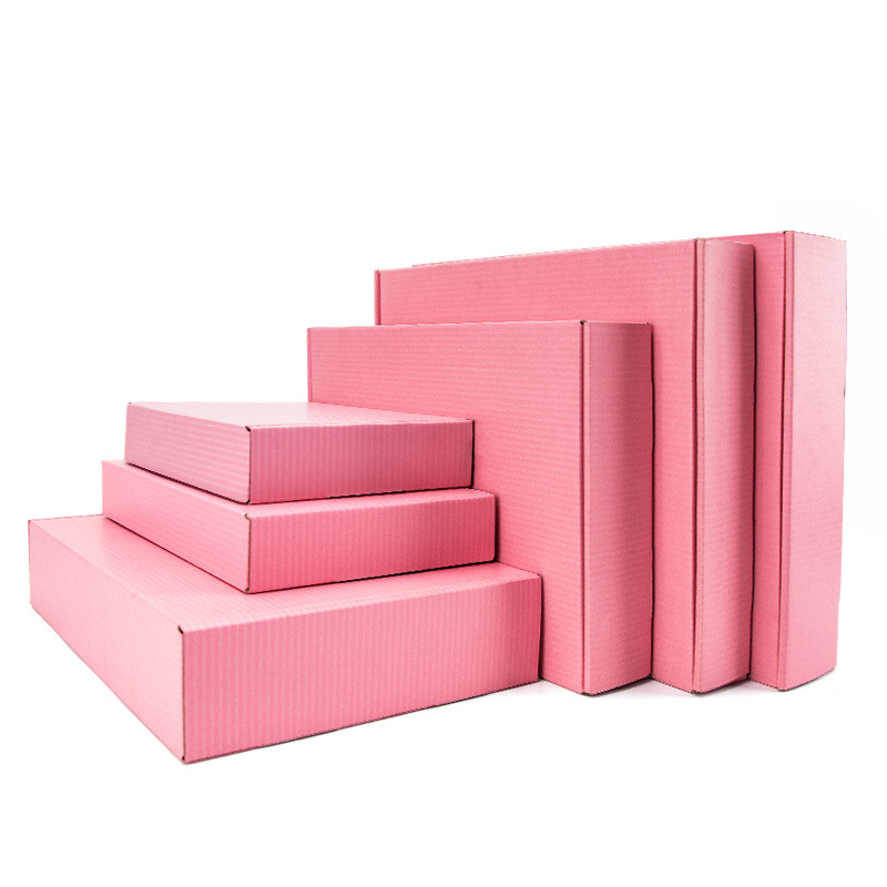 Pink aircraft box three-layer corrugated packaging express transport packaging carton small clothing storage carton