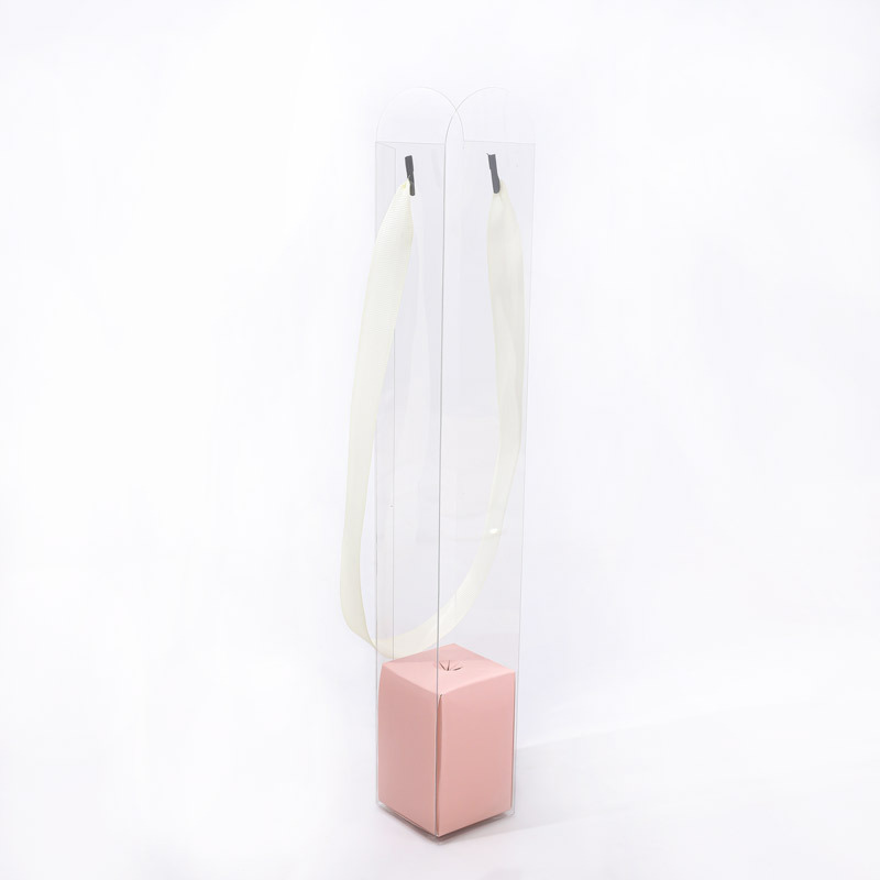 Florist Holiday Single Bag Transparent Flower Box Portable Folding Box Rose Flower Tulip Flower Box Single Flower Package