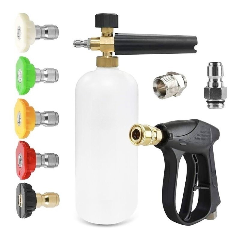 跨境高壓清洗水槍內絲3/8快插1/4活接家用短槍可配多種進水口